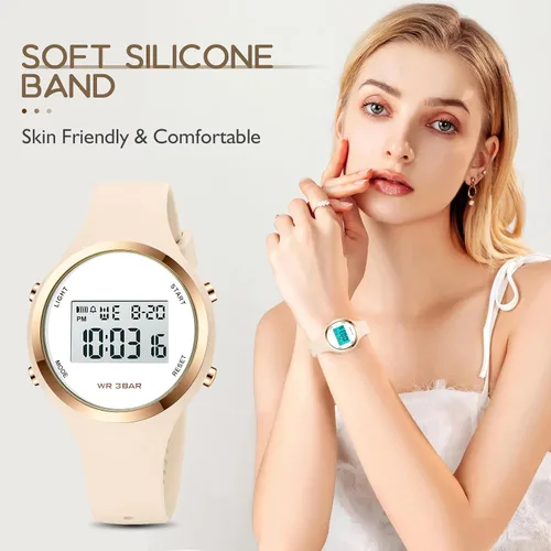 Miniatura 68 de Women LED Display Elecreonic Watch Fashion Chrono Alarm Digital Clock Woman Outdoor Sport Wirstwatch