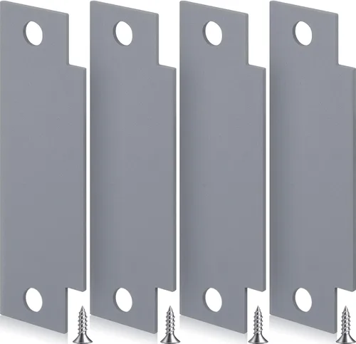 Zonon 4 piezas de placa de golpeo de puerta con tornillos, placa de llenado de acero al carbono, placa T en blanco de 4-7/8 x 1-1/4 pulgadas, metal