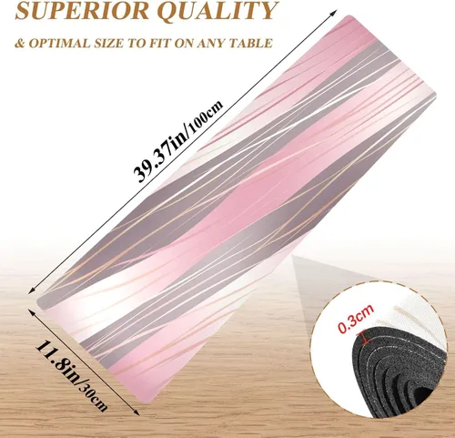 Miniatura 2 de Salvamanteles y caminos de mesa resistentes al calor de línea ondulada de oro rosa, almohadillas calientes antideslizantes e impermeables