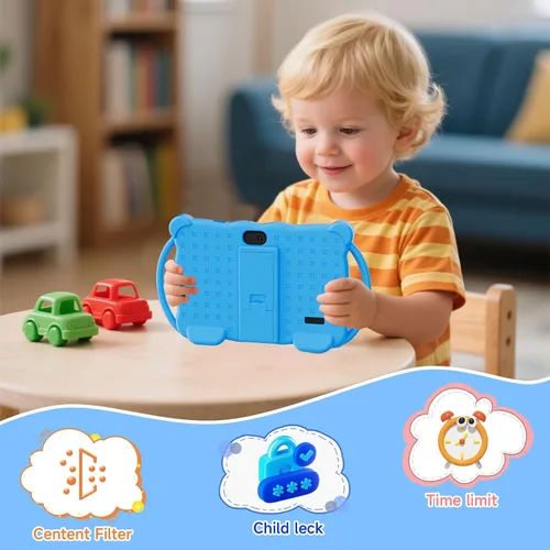 Miniatura 4 de Tableta para Niños de 7 Pulgadas Android 14.0 para Niños Pequeños, 4GB RAM 32GB ROM Bluetooth Pantalla IPS Google Play YouTube Control Parental