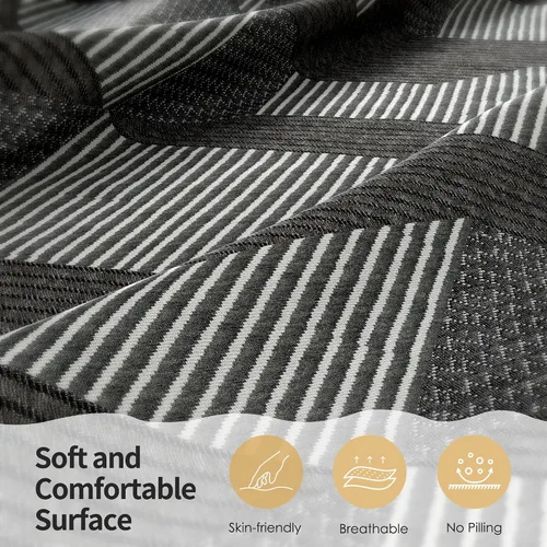 Miniatura 6 de Colchón para sofá cama de 4 pulgadas, repuesto de espuma viscoelástica de gel con funda de patrón geométrico transpirable lavable, soporte
