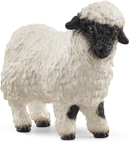 Schleich Farm World - Valais - Juguete de oveja de nariz negra - Juguetes realistas de animales de granja para niños a partir de 3 años