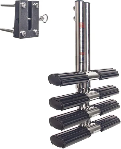 Escalera de buceo de acero inoxidable de 4 escalones, escalera telescópica resistente para lancha marina, yate, RV y cámper 4 pasos
