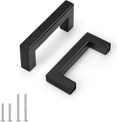 Miniatura 43 de Probrico - Tiradores cuadrados de acero inoxidable para puerta de armario o cajón, color negro, 0.5 pulgadas de ancho
