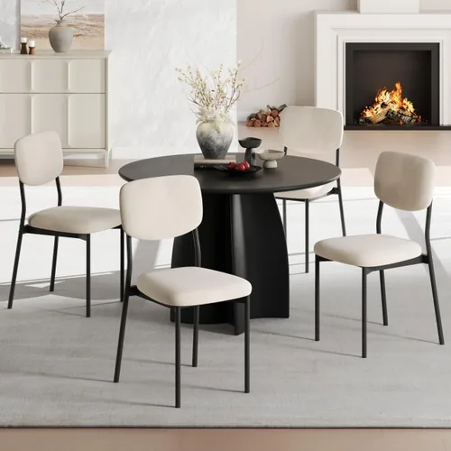 Miniatura 16 de Einhomn Juego de sillas de comedor tapizadas, modernas sillas de comedor apilables con respaldo de terciopelo suave, sillas de cocina con patas