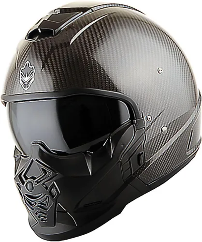 Miniatura 10 de Martian Genuine Real Carbon Fiber Motorcycle Full Face Helmet HB-B2 Open Face Glossy Carbon Black, DOT Approved