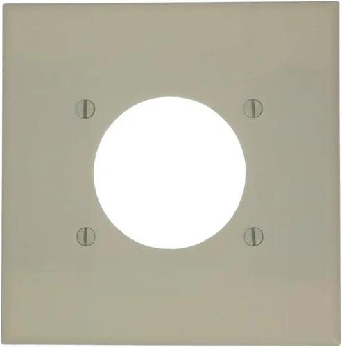 Miniatura 3 de Leviton Placa de pared para toma de corriente/receptáculo de montaje empotrado de 2 segmentos, tamaño estándar, termoestable, 80526-W, color blanco