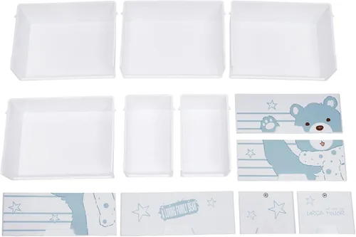 Miniatura 8 de Cómoda moderna de 6 cajones, 5 capas de plástico con cajones de almacenamiento, organizador alto con ruedas enrollables, llaves para ropa