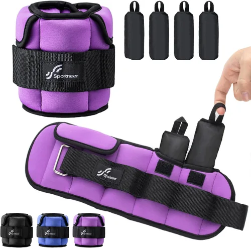 Miniatura 10 de Sportneer Adjustable Ankle Weights for Women & Men, Leg Weights Set with Removable Weights, Upgraded with Handles for Easy Adjustment, Comfortable &