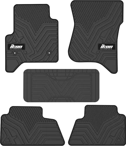 IKON MOTORSPORTS, Alfombrillas de suelo compatibles con GMC Sierra Chevrolet Silverado 1500 2500 3500 Tahoe Yukon 2014-2018, goma de látex