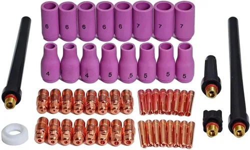 Miniatura 10 de RIVERWELD TIG Gas Lens Collet Bodies 45V 13N Jumbo Boquilla de alúmina de gran diámetro Tazas de cerámica 57N75 6#, 57N74 8#, 53N88 10#, 53N87 12#