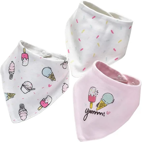 Miniatura 4 de JN&LULU Paquete de 3 baberos de bebé recién nacido, bandana, baberos para babear, de algodón, regalos para bebés