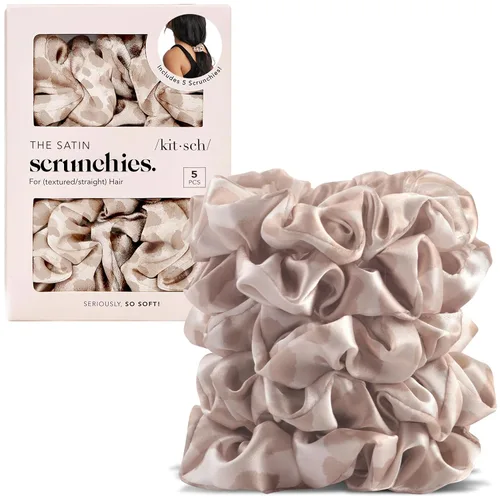 Miniatura 11 de Kitsch Coleteros de satén para mujer, sin arrugas, control de encrespamiento, más suave que la seda para todo tipo de cabello, accesorios elegantes