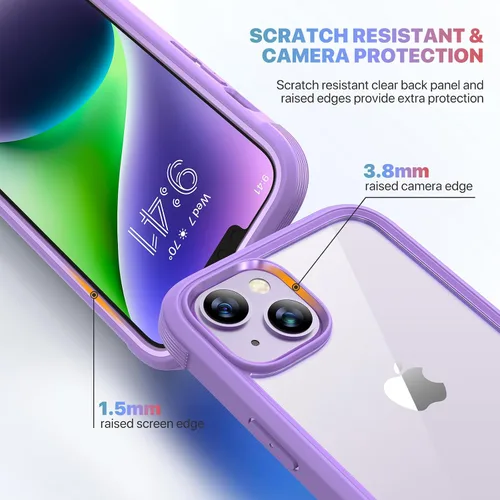 Miniatura 267 de Diaclara Funda diseñada para iPhone 16, mejorada [protección completa de la cámara], carcasa resistente de cuerpo completo con protector de pantalla
