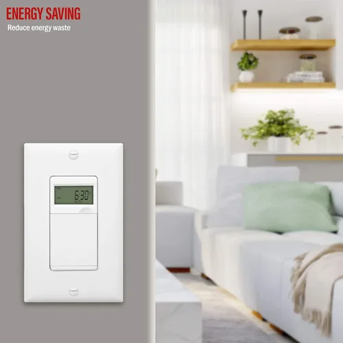 Miniatura 5 de ENERLITES Interruptor temporizador digital programable para luces, ventiladores, motores, 7 días 18 ajustes de temporizador de encendido/apagado, un