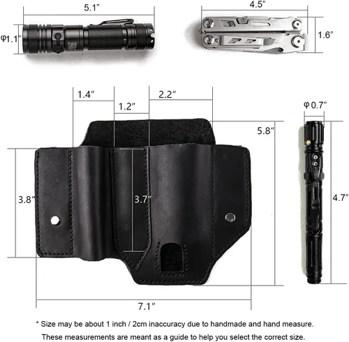 Miniatura 5 de Gentlestache Funda multiherramienta para cinturón, bolsa multiherramienta, soporte de cinturón de cuero para multiherramienta EDC organizador