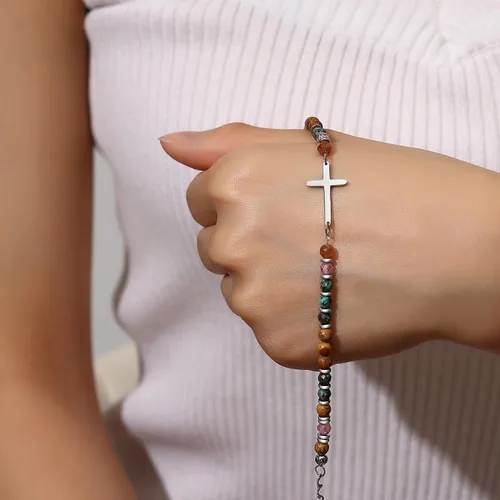 Miniatura 7 de TONY & SANDY Pulsera de cruz cristiana para mujer, regalo de San Valentín para ella, regalo de confirmación de bautismo, Pascua, regalo único
