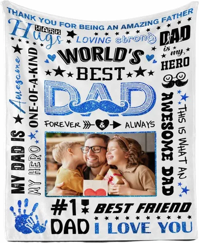 Miniatura 3 de D-Story Mantas personalizadas con imágenes para un papá, para el Día del Padre, mantas con imágenes personalizadas, regalos para el Día del Padre