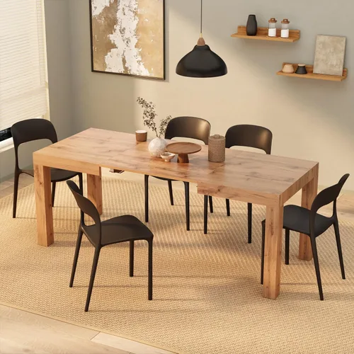 Miniatura 10 de Mobili Fiver, Primera mesa extensible, 47.2(78.7) x 31.5 pulgadas, efecto hormigón, gris, fabricada en Italia Efecto gris concreto