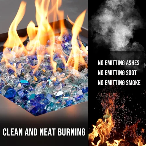 Miniatura 3 de Skyflame Vidrio de fuego mezclado de 10 libras para hoyo de fuego, chimenea, paisajismo, 1/2 pulgada azul aguamarina, platino, azul cobalto