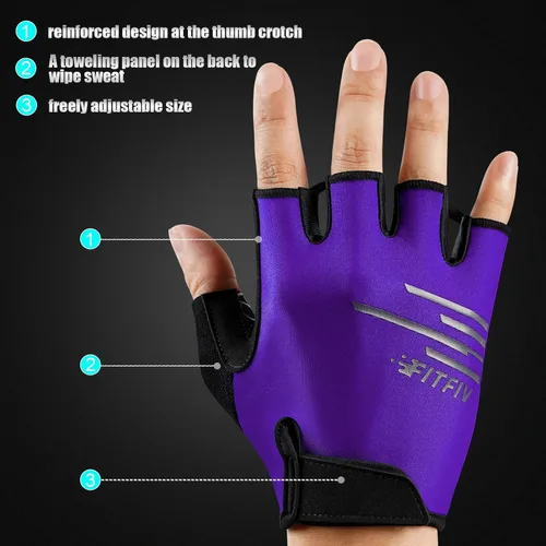 Miniatura 4 de Guantes de ciclismo para hombres y mujeres, guantes de ciclismo de medio dedo, guantes de entrenamiento adecuados para deportes al aire libre
