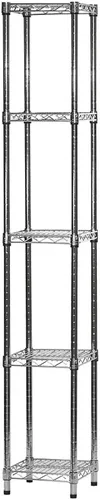 Shelving Inc. Estantería de alambre cromado de 12 pulgadas de profundidad x 12 pulgadas de ancho x 54 pulgadas de alto con estantes de 5 niveles,