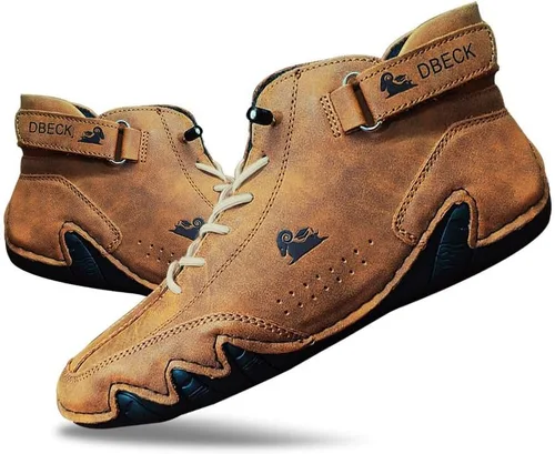 Miniatura 14 de JishinGal Botas Chukka de ante para hombre, ligeras, descalzas, para caminar, al aire libre, informales, italianas, hechas a mano, de caña alta, sin