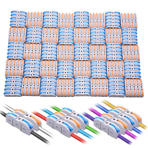 Miniatura 13 de Kit de conectores de palanca para cables eléctricos de conexión rápida, para terminales en línea compactos, 28-12 AWG, 1 entrada 1 salida, 60 piezas