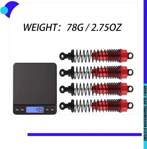 Miniatura 3 de 4 amortiguadores de aluminio delanteros y traseros (4.331 in, rellenos de aceite) para Redcat Gen7 Pro Sport Everest 10 Gen 8 v2 Volcano Epx Pro Rojo