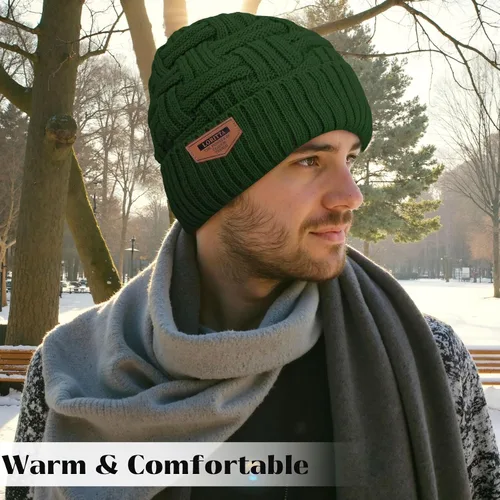 Miniatura 79 de Loritta Gorro de invierno cálido de punto grueso y holgado para hombre