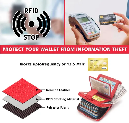 Miniatura 4 de Estuche organizador de tarjetas de crédito RFID, Rojo -, Minimalista