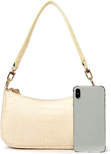 Miniatura 8 de Bolso de hombro de estilo clásico retro, para usar al hombro con cierre de cremallera para mujer
