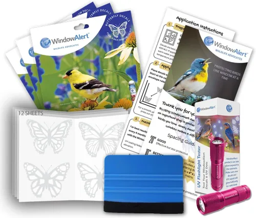 Miniatura 20 de WindowAlert Cobertura Anticolisión de Copo de Nieve - Adhesivo de Ventana UV-Reflectante para Proteger a las Aves Silvestres de Colisiones contra
