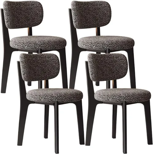 Miniatura 62 de YVYKFZD Solid Wood Dining Chairs, Fabric Dining Room Chair Set of 2/4/6, Upholstered Kitchen Chairs with Curved Backrest, Armless Living Room Chair