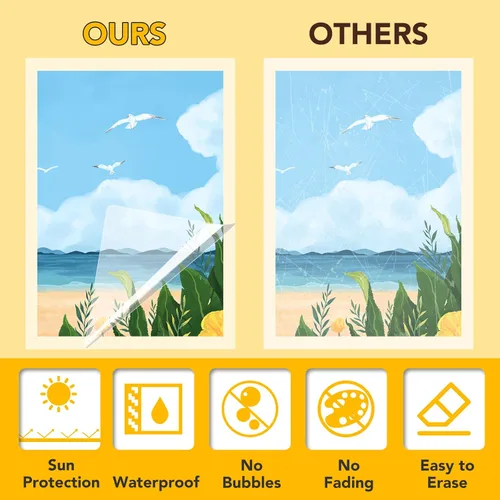 Miniatura 5 de RowinsyDD 25 paquete de hojas de laminación autoadhesivas, 9 x 12 pulgadas, hojas de lámina adhesiva transparente impermeable para documentos