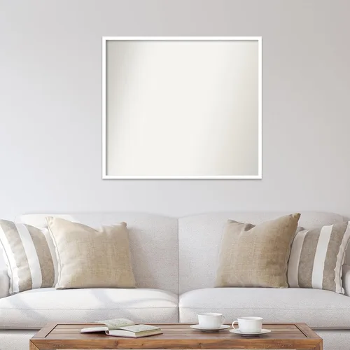 Miniatura 487 de Amanti Art Espejo de baño blanco para sobre el fregadero, 32 x 45 pulgadas, espejo de tocador rectangular blanco esbelto, marco de madera moderno