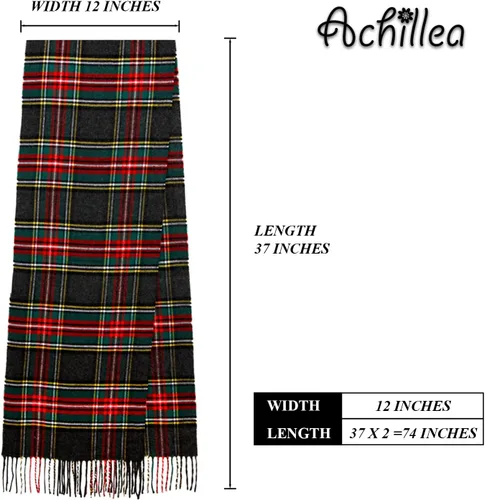 Miniatura 183 de Bufanda de invierno Achillea suave y cálida, de tartán, a cuadros, de cachemira, unisex