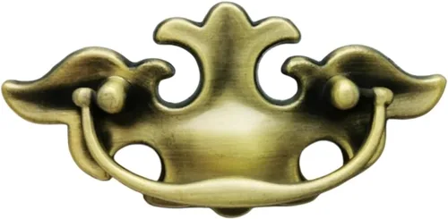 Tiradores de cajones de bronce rojo de 3 colores de 2.91 pulgadas, color curry amarillo antiguo, tirador europeo antiguo, herrajes de gabinete de