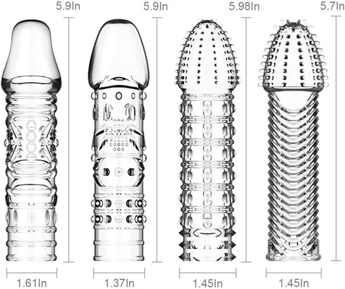 Miniatura 9 de Consoladores de correa con cinturón de arnés y 4 fundas reutilizables para el pene para una estimulación intensa