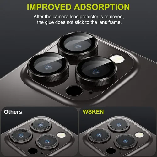 Miniatura 5 de WSKEN Protector de lente de cámara para iPhone 14 Pro/iPhone 14 Pro Max, [modo de disparo nocturno] Protector de pantalla de vidrio templado HD