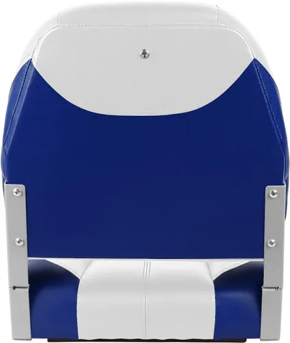 Miniatura 4 de ERGOSEAT Asiento de barco plegable con respaldo bajo de dos tonos, blanco/azul, paquete de 2 unidades Blanco/azul zafiro