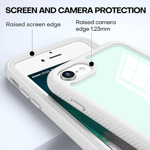 Miniatura 4 de CellEver Funda transparente de cuerpo completo para iPhone SE 2020 iPhone 7/8, protección resistente con parachoques de TPU antideslizante