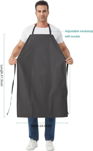 Miniatura 4 de Nanxson Delantal impermeable ajustable para lavavajillas para mujeres y hombres, delantal de trabajo de goma ligero para laboratorio, carnicero