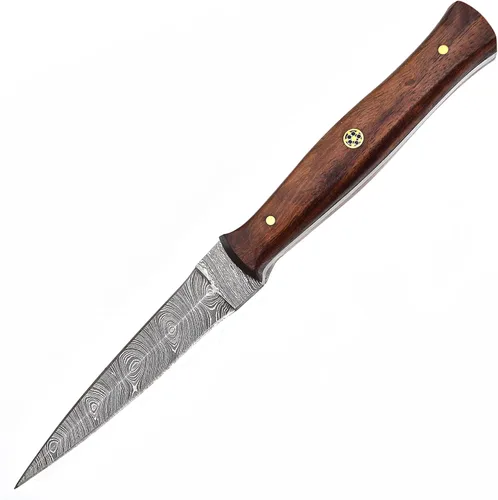Miniatura 9 de PAL 2000 KNIVES DAM-2055 Cuchillo de caza hecho a mano de acero de Damasco de 8.4 pulgadas - Mango de micarta con funda