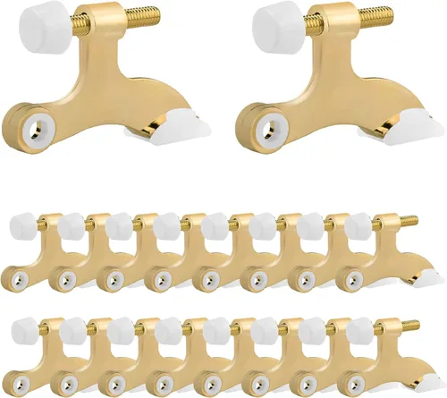 Miniatura 24 de OBTANIM - Paquete de 8 topes de puerta con bisagra de alta resistencia, topes de puerta ajustables de metal con puntas de goma para parachoques