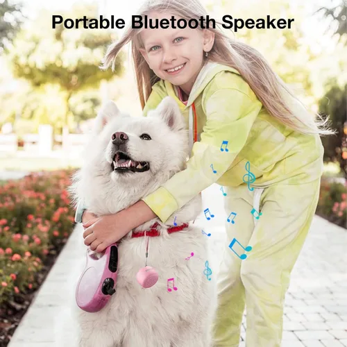 Miniatura 2 de Altavoz Bluetooth pequeño, mini inalámbrico con obturador remoto, emparejamiento TWS, micrófono integrado, altavoz Bluetooth portátil para Rosa