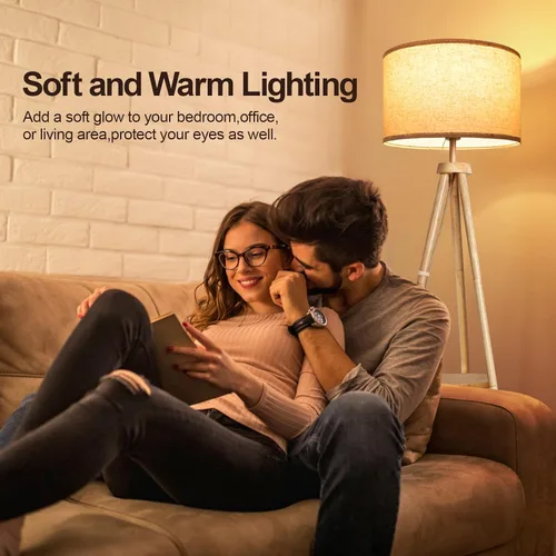 Miniatura 7 de OUTON - Lámpara de pie de trípode de madera con estantes, lámpara de pie de mediados de siglo con control remoto, 4 temperaturas de color, lámpara