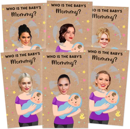 Miniatura 13 de Ggjgrpx Juegos Divertidos de Baby Shower Tarjetas para Rascar, Adivina Papá Tarjeta de Lotería para Rascar Tarjetas de Rifa Juego, Ideas de Juego