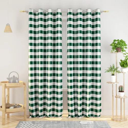 Miniatura 47 de Cortinas de 24 pulgadas de largo con diseño Buffalo Check Gingham Plaid para ventanas de cocina y baño, tratamiento para ventanas con 2 paneles