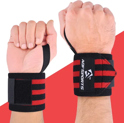 Miniatura 7 de AQF - Muñequeras para levantamiento de pesas - Aprobado por USPA e IPL, soporte de muñeca de 18 pulgadas para gimnasio con bucle para el pulgar